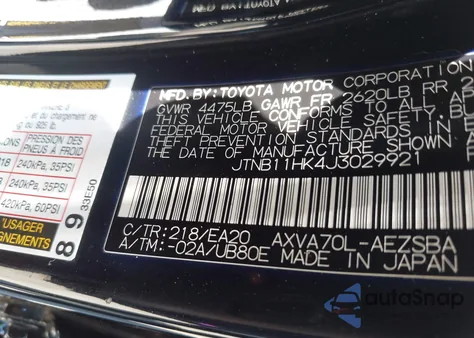 2018 Toyota Camry Se z USA, uszkodzony, nr VIN JTNB11HK4J3029921